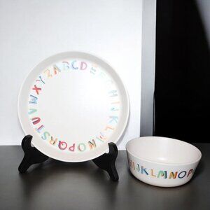 Pillow Fort Alphabet Children's Bowl & Plate Melamine ABC Set Kids